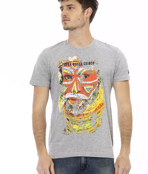 Trussardi Action Gray Cotton Men T-Shirt