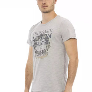 Trussardi Action Gray Cotton Men T-Shirt