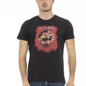 Trussardi Action Black Cotton Men T-Shirt