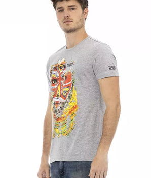 Trussardi Action Gray Cotton Men T-Shirt