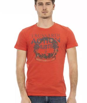 Camiseta de algodón roja Action de Trussardi para hombre