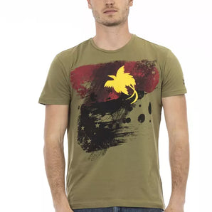 Trussardi Action Green Cotton Men T-Shirt