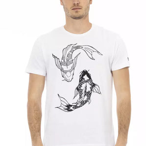 Trussardi Action Chic White Round Neck Cotton Tee