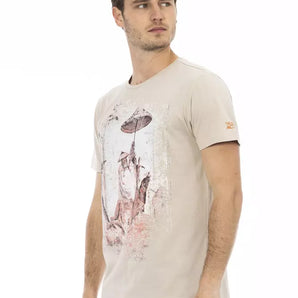 Trussardi Action Beige Cotton Men T-Shirt