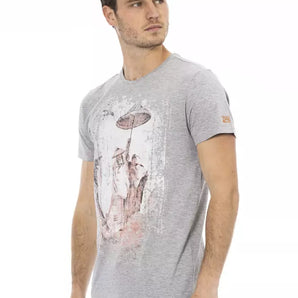 Trussardi Action Gray Cotton Men T-Shirt