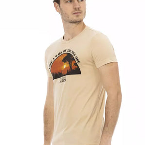 Trussardi Action Beige Cotton Men T-Shirt