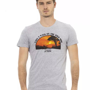 Trussardi Action Gray Cotton Men T-Shirt