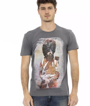 Trussardi Action Gray Cotton Men T-Shirt