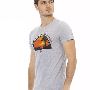 Trussardi Action Gray Cotton Men T-Shirt