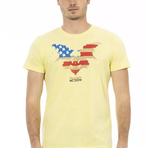 Trussardi Action Yellow Cotton Men T-Shirt