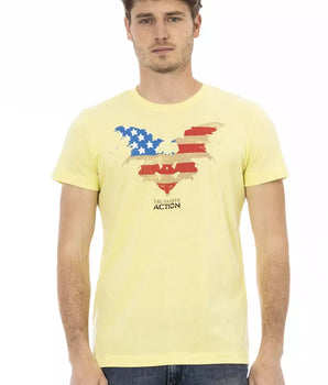 Trussardi Action Yellow Cotton Men's T-Shirt