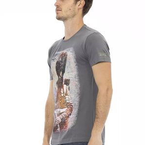 Trussardi Action Gray Cotton Men T-Shirt