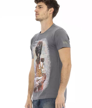 Trussardi Action Gray Cotton Men T-Shirt