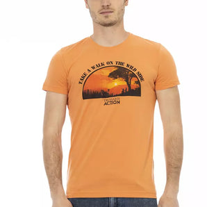 Trussardi Action Orange Cotton Men TShirt