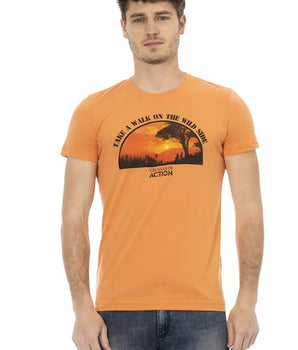 Trussardi Action Orange Cotton Men T-Shirt