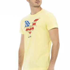 Trussardi Action Yellow Cotton Men T-Shirt