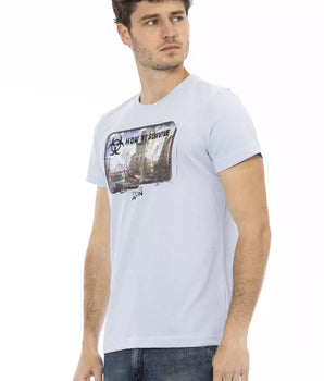 Trussardi Action Light Blue Cotton Men T-Shirt