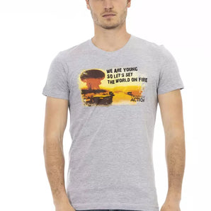 Trussardi Action Gray Cotton Men T-Shirt