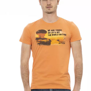 Trussardi Action Orange Cotton Men T-Shirt