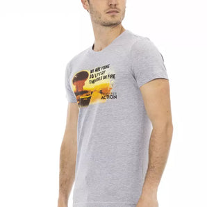 Trussardi Action Gray Cotton Men T-Shirt