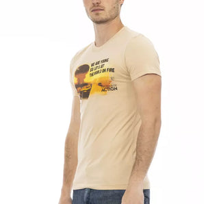 Trussardi Action Beige Cotton Men T-Shirt