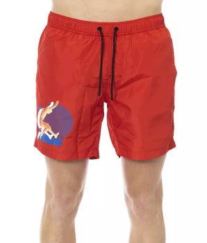 Bikkembergs Red Polyester Men Swim Short