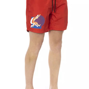 Bikkembergs Red Polyester Men Swim Short