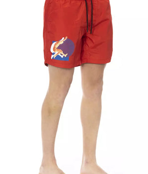 Bikkembergs Red Polyester Men Swim Short