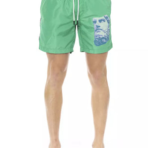 Bikkembergs Green Polyester Men Swim Short