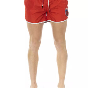 Bikkembergs Red Polyester Men Swim Short