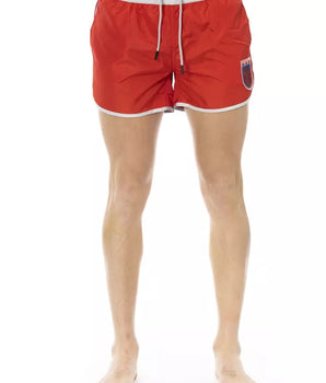 Bikkembergs Red Polyester Men Swim Short