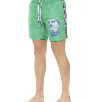 Bikkembergs Green Polyester Men Swim Short