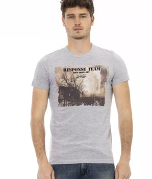 Trussardi Action Gray Cotton Men T-Shirt