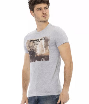 Trussardi Action Gray Cotton Men T-Shirt