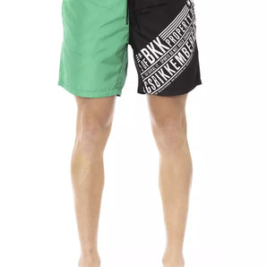 Bikkembergs Green Polyester Men Swim Short