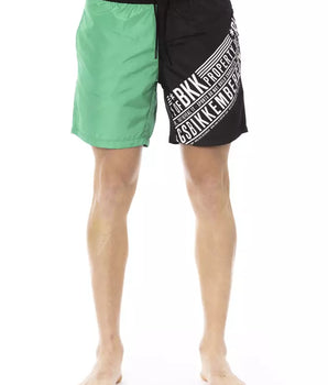 Bikkembergs Green Polyester Men Swim Short