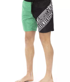 Bikkembergs Green Polyester Men Swim Short