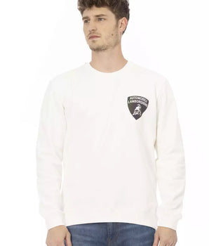 Automobili Lamborghini White Cotton Men's Sweater
