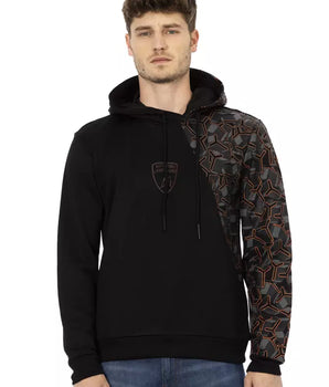 Automobili Lamborghini Black Cotton Men's Hooded Sweater