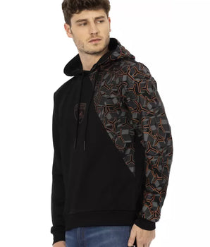 Automobili Lamborghini Black Cotton Men's Hooded Sweater