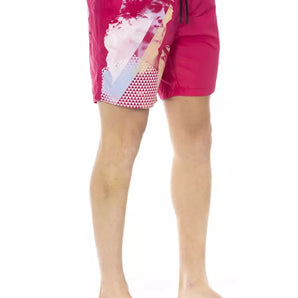 Bikkembergs Fuchsia Polyester Men Swim Short