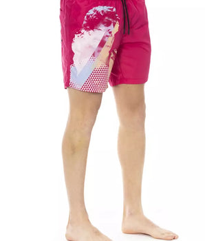 Bikkembergs Fuchsia Polyester Men Swim Short