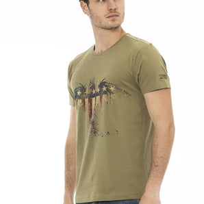 Trussardi Action Green Cotton Men T-Shirt