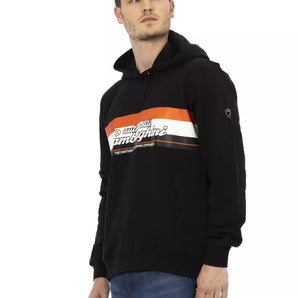 Automobili Lamborghini Black Cotton Men Sweater with Hood