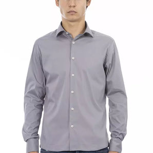 Baldinini Trend Gray Cotton Men Shirt