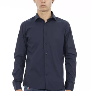 Baldinini Trend Blue Cotton Men Shirt