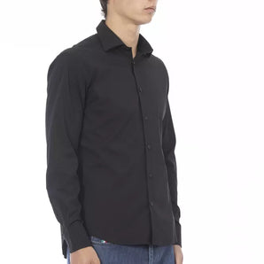 Baldinini Trend Black Cotton Men Shirt