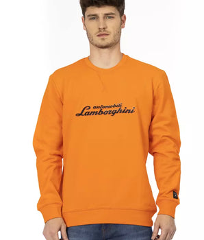 Automobili Lamborghini Orange Cotton Men's Sweater