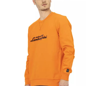 Automobili Lamborghini Orange Cotton Men Sweater