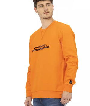 Automobili Lamborghini Orange Cotton Men's Sweater